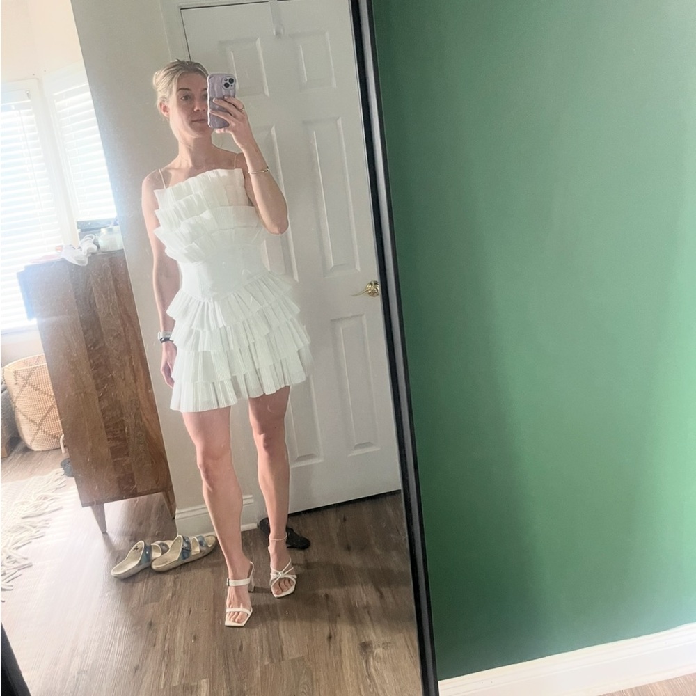 Acler Tremore Mini Dress in Ivory - Picture 4 of 5